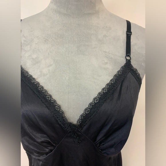 Slip Babydoll Vintage Intimates Feminine Lace Dark Romantic Goth Womens Size.38 - Picture 2 of 8